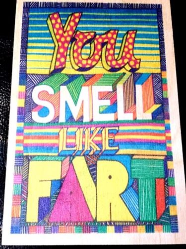 You Smell Like Fart Wooden Postcard