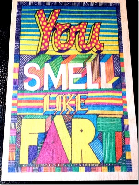 You Smell Like Fart Wooden Postcard